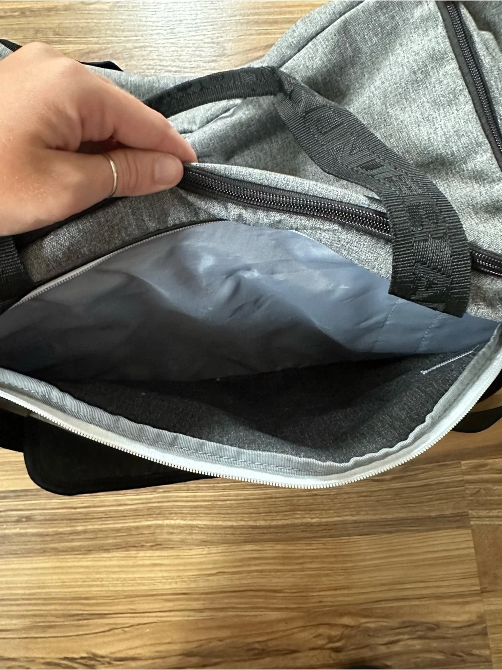 Under Armour Gray Duffel Bag with White Logo
